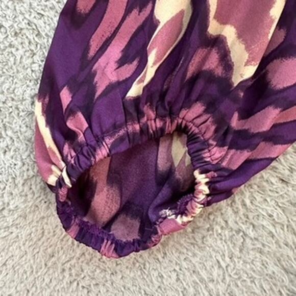 Belle by Kim Gravel Medium Purple Flowy Top Summer Beach Pool Casual Vacation - Picture 5 of 10